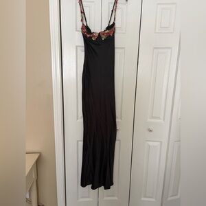 Princess Polly Black Maxi Dress with Floral Detail